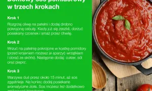 Domowy sos pomidorowy do makaronu, gęsty i aromatyczny, gotowy w trzech prostych krokach. Idealny na obiad.