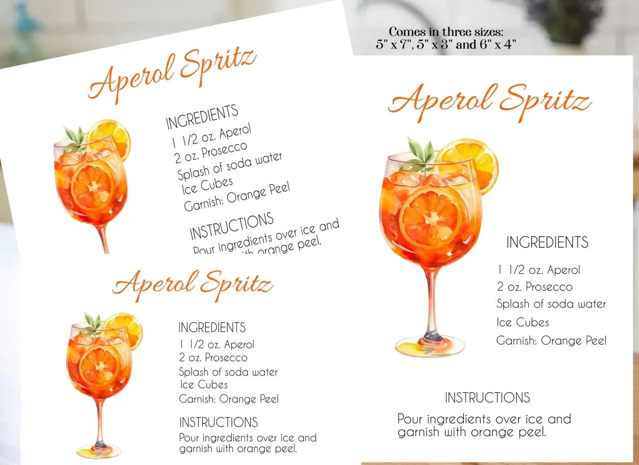 Przepis na Aperol Spritz: 1 1/2 oz Aperolu, 2 oz Prosecco, plus soda. Idealne proporcje dla orzeźwiającego drinka.